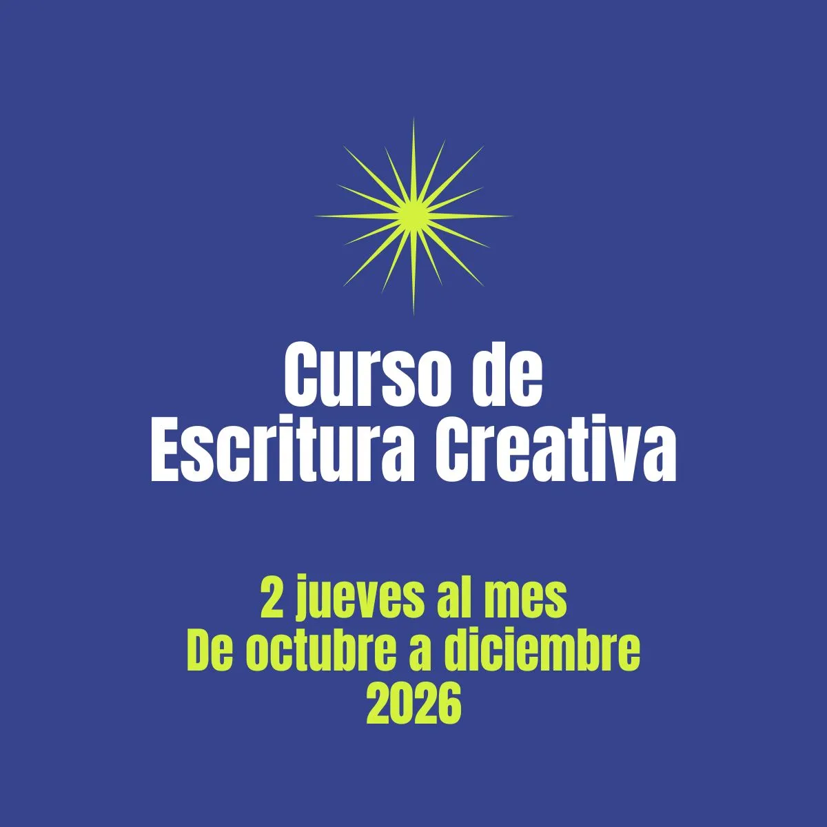 Curso de Escritura Creativa: trimestre-2026